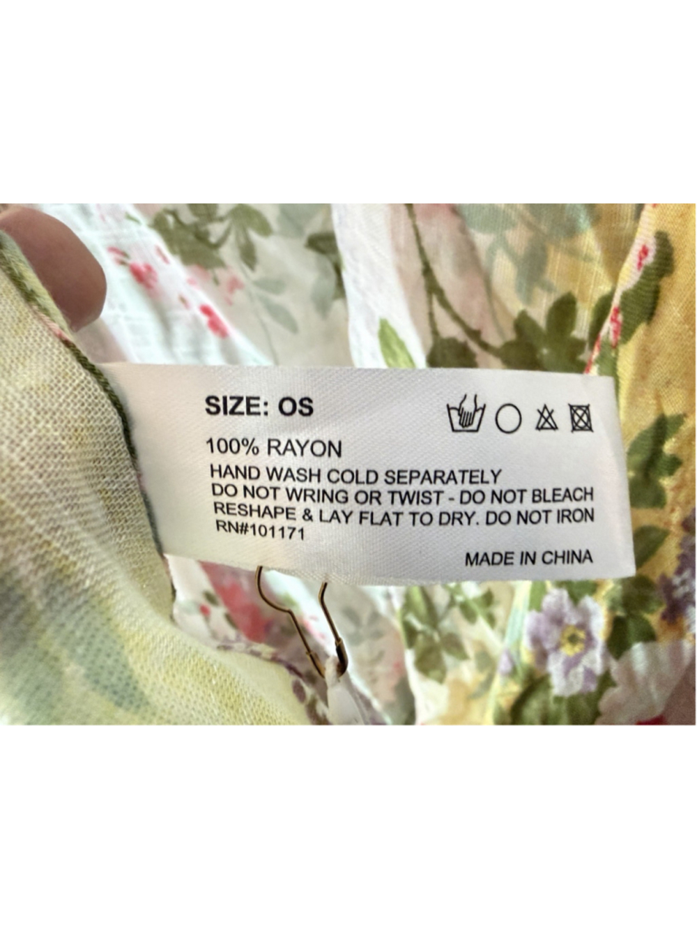 Pastel Watercolor Floral Kimono Cardigan Cover Up Rayon Boho Cottagecore NWT - Picture 7 of 8